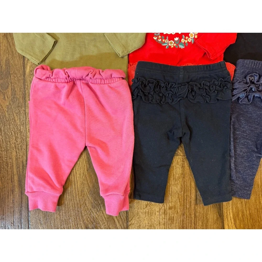 Baby Girl Clothes 0/3 Months Pants Bodysuits Shirts Outfits Long Sleeves‎ Peace